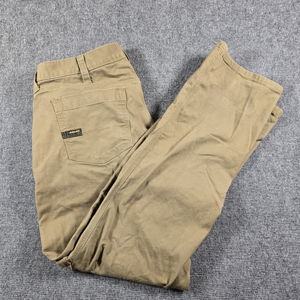 Ariat Rebar M4 Relaxed Straight Work Pants Men's 36x32 Khaki Utility Cargo